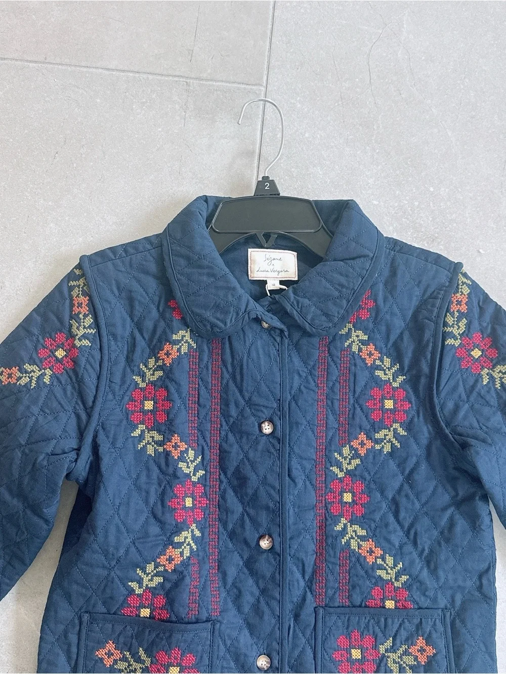 NWT Sezane X Lucia Vergara Abella Jacket embroidered